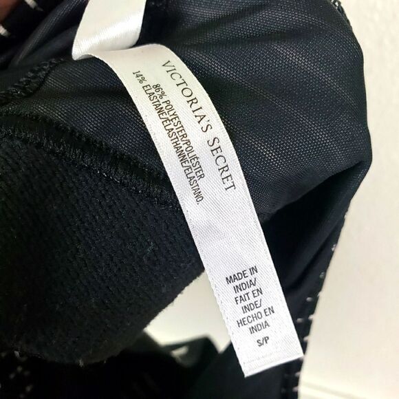 Women's Victoria Secerts Black White Striped  Razorback Sports Bra Size Small - Picture 7 of 9